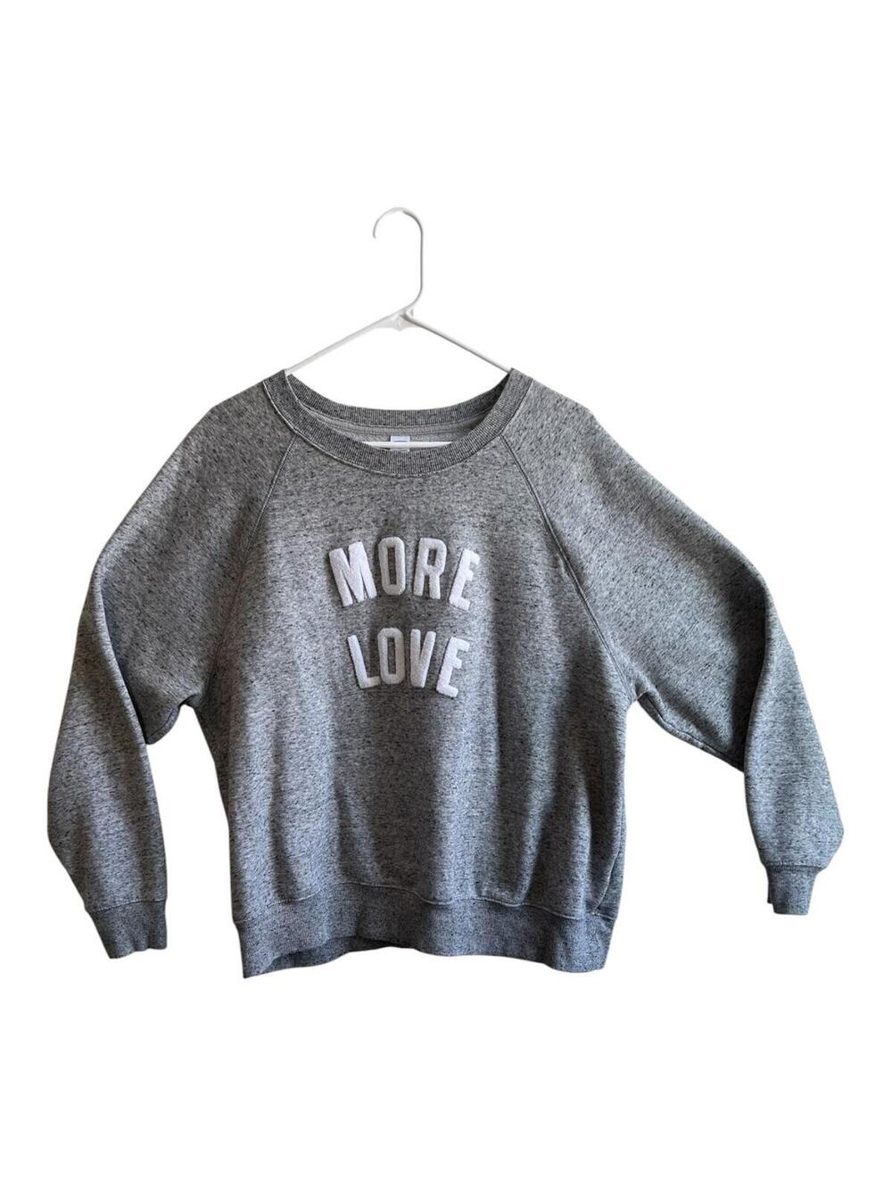 Old Navy More Love Gray Graphic Fleece Sweatshirt XL Cozy Pullover